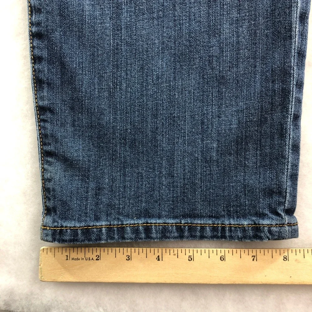 Lucky Brand 429 Mens 38x30 Blue Cotton Blend Button Fly Classic Straight Jeans